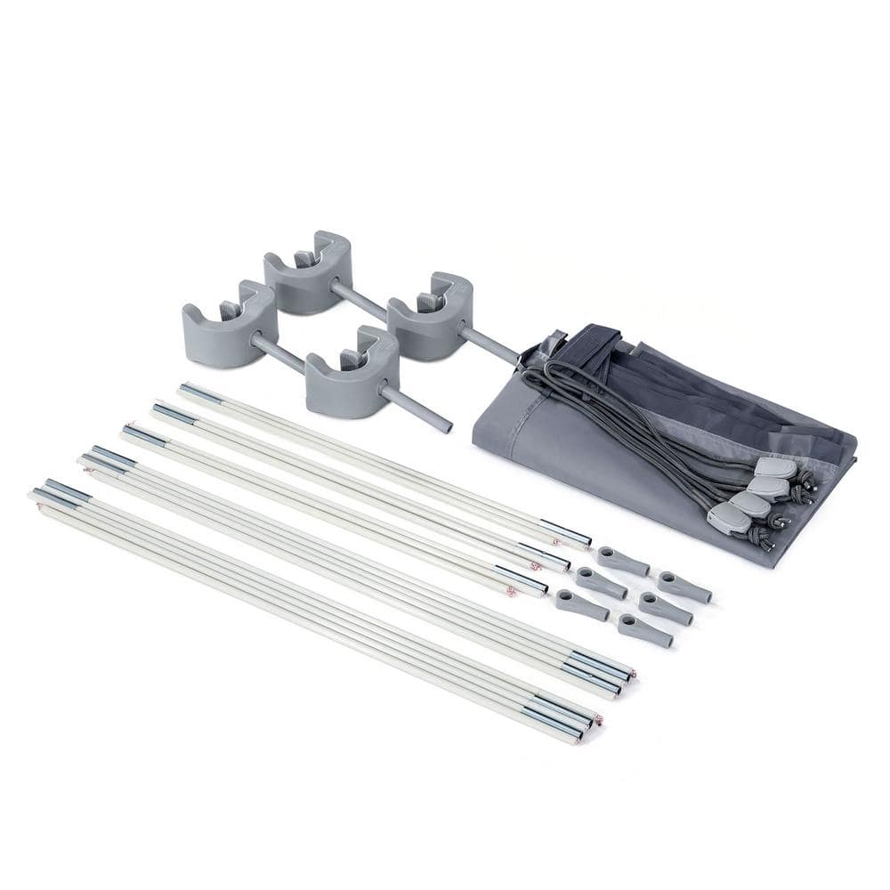 Intex 24FT x 12FT Gray Rectangular Above Ground Pool Set with Filter Pump