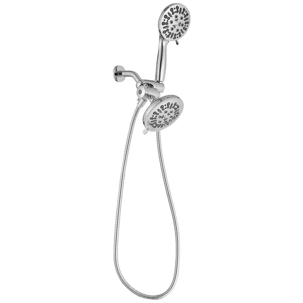 9-Spray 5.5 in. Wall Mount Dual Shower Head and Handheld Shower Head 1.8 GPM with Stainless Steel Hose in Chrome price history on PriceWatchPro