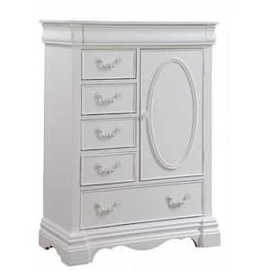 36.3 in. White 6-Drawer Chest of Drawers