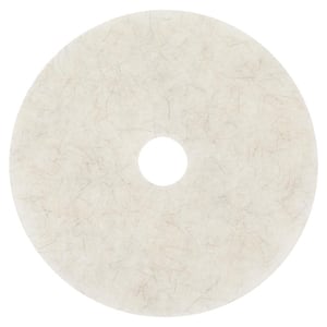 20 in. Dia White Ultra High-Speed Natural Blend Floor Burnishing Pads (3300, 5/Carton)