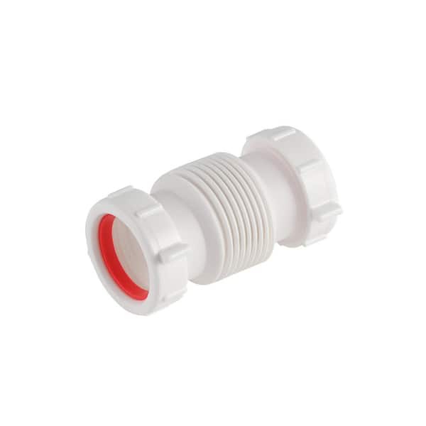 1-1/2 in. x 1-1/2 in. Form-N-Fit White Plastic Double Slip-Joint Coupling