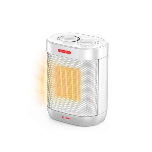 1000W Portable Ceramic Space Heater Indoor Electric Heater, Adjustable Thermostat, Overheat & Tip-Over Auto-Shutoff