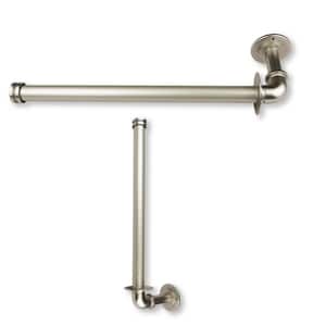 14 Inch Long Kitchen Towel and Toilet Paper Holder in Satin Nickel