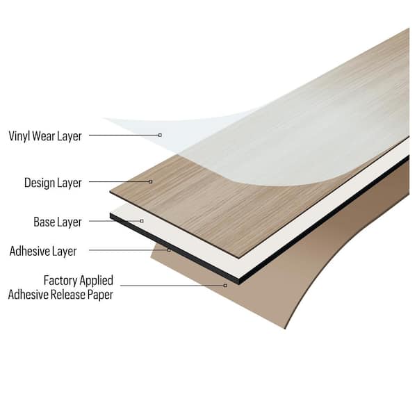 Style Selections Barley Oak 3-mil x 6-in W x 36-in L Water Resistant Peel and Stick Luxury Vinyl Plank Flooring