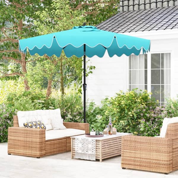 double patio umbrella base Kozyard Butterfly 15' Outdoor Patio Double-Sided Aluminum Umbrella Crank  Base  Kozyard LLC