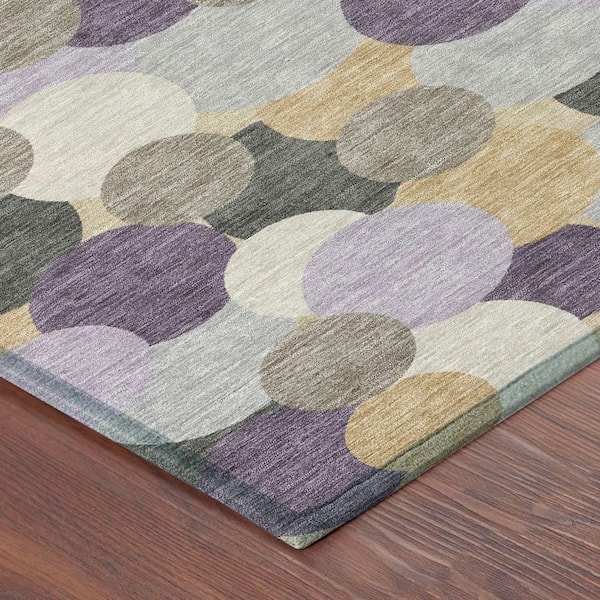 Chantille Machine Washable Indoor/Outdoor Abstract ACN2450 Plum 3 ft. x 4 ft. Area Rug