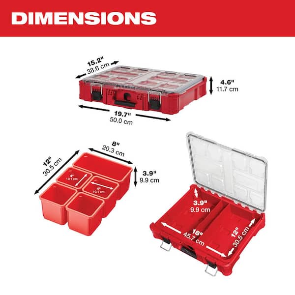 Milwaukee - PACKOUT 11-Compartment Impact Resistant Portable Small Parts Organizer
