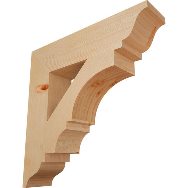 Ekena Millwork 3.5 in. x 18 in. x 18 in. Douglas Fir Balboa Traditional Smooth Bracket