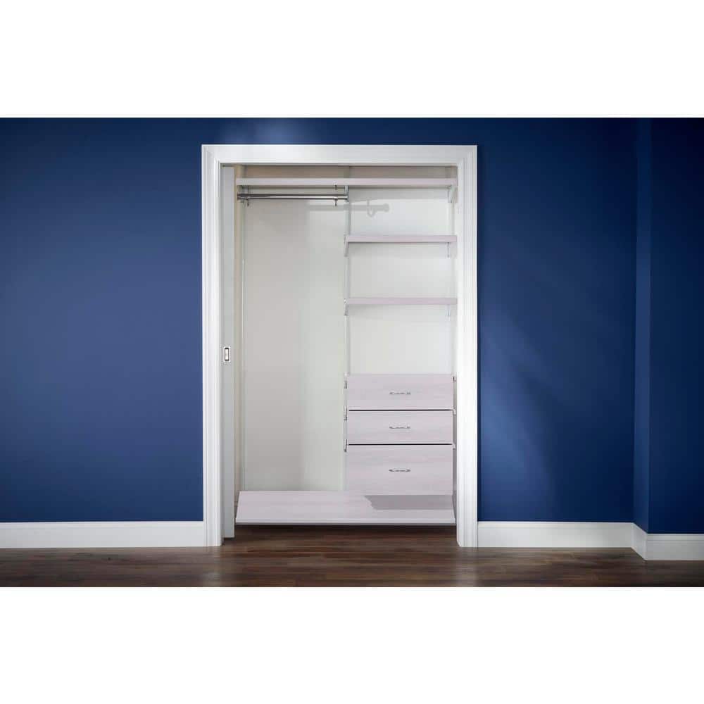 Everbilt Genevieve 4 ft. White Adjustable Closet Organizer Long Hanging