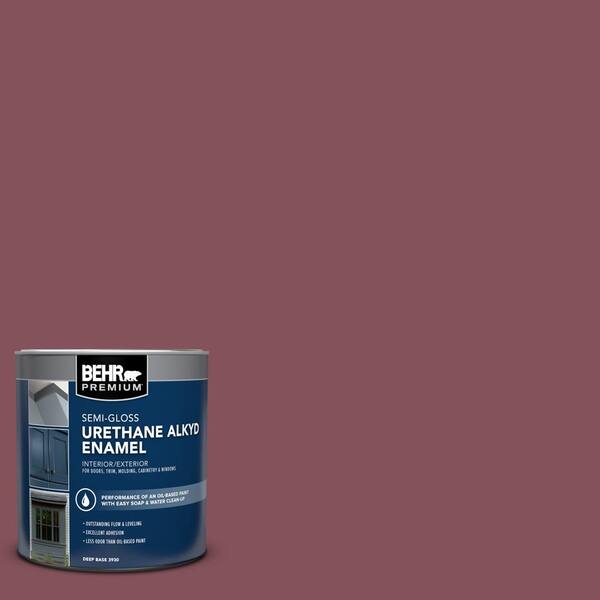 BEHR PREMIUM 1 qt. #PPU1-15 So Merlot Semi-Gloss Enamel Urethane Alkyd Interior/Exterior Paint