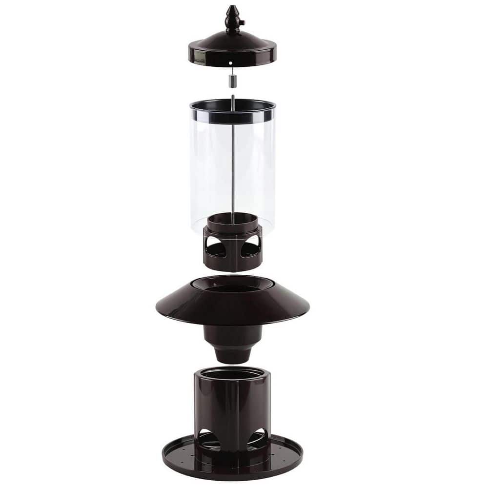 Bronze Plastic Squirrel Proof Bird Seed Feeder 3 lbs. 360° Feeding Perch Tray for Outdoor Hanging Wild Bird Seeds price history on PriceWatchPro