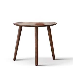 Brown Wood Round Outdoor Side Table 1-Piece