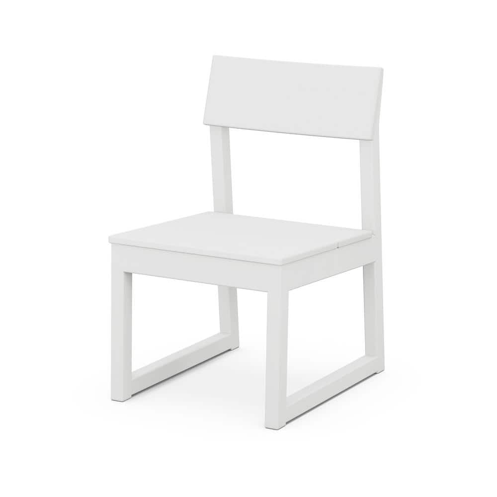 Edge White Modern Outdoor Dining Side Chair