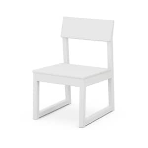 Edge White Plastic Outdoor Side Chair