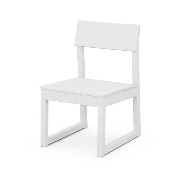 POLYWOOD Edge White Plastic Outdoor Side Chair