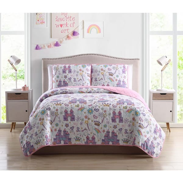 Unbranded Morgan Home Unicorn Magic Castle Full/Queen 3-Piece Quilt Set