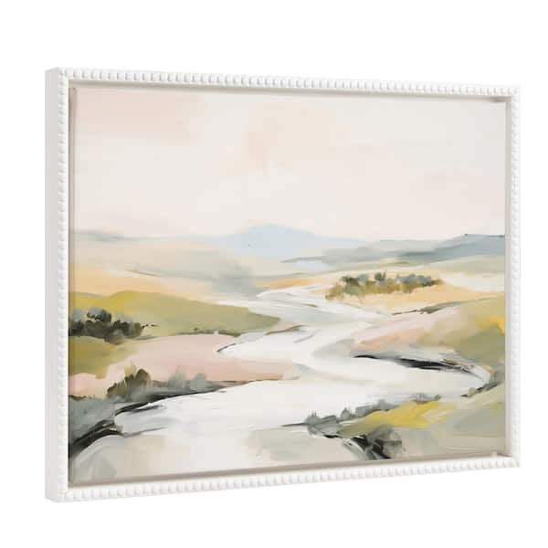 Kate and Laurel Sylvie Tranquil Landscape II 1-Piece White Framed Canvas Art Print, 18.00 in. x 24.00 in.