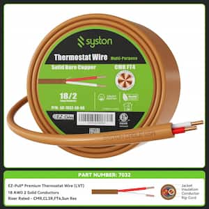 150 ft. 18/2 Brown Solid BC CMR/CL3R Thermostat Wire