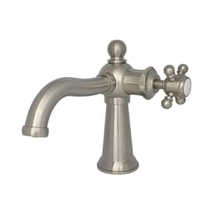 Nautical Single-Handle Single-Hole Bathroom Faucet with Push Pop-Up in Brushed Nickel