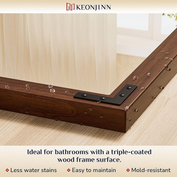 KeonJinn 72 in. W x 36 in. H Rectangular Rustic Wood Framed Mirror