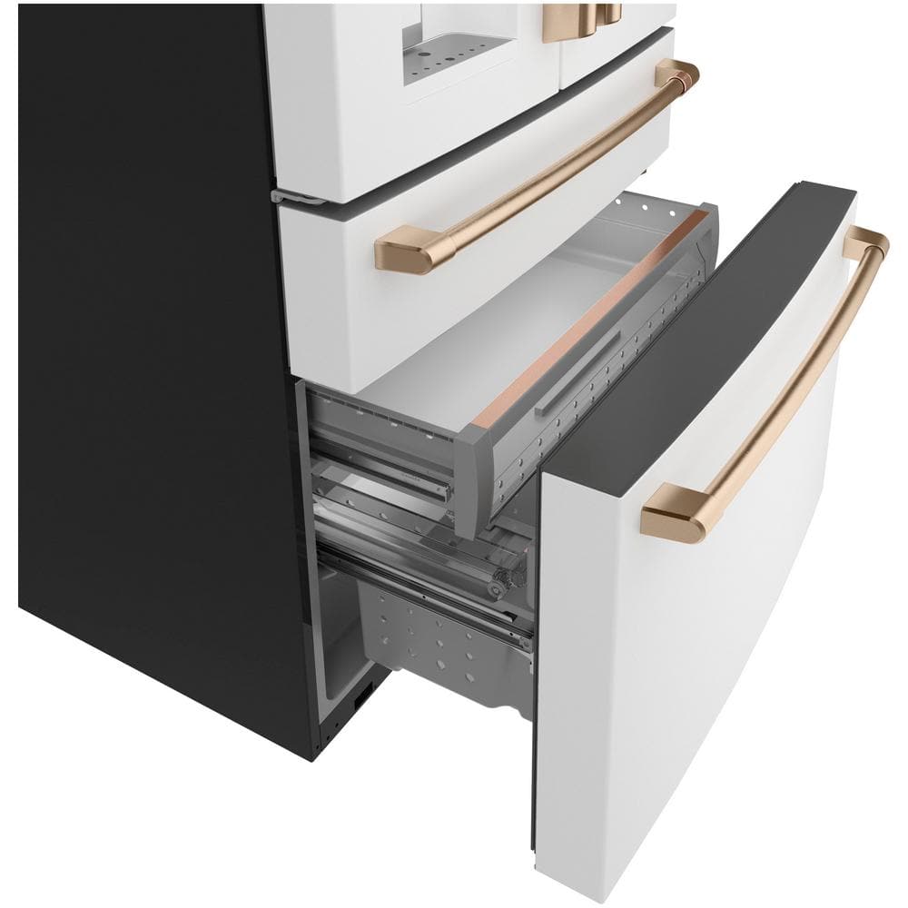Matte White Smart French Door Refrigerator with Ice Maker