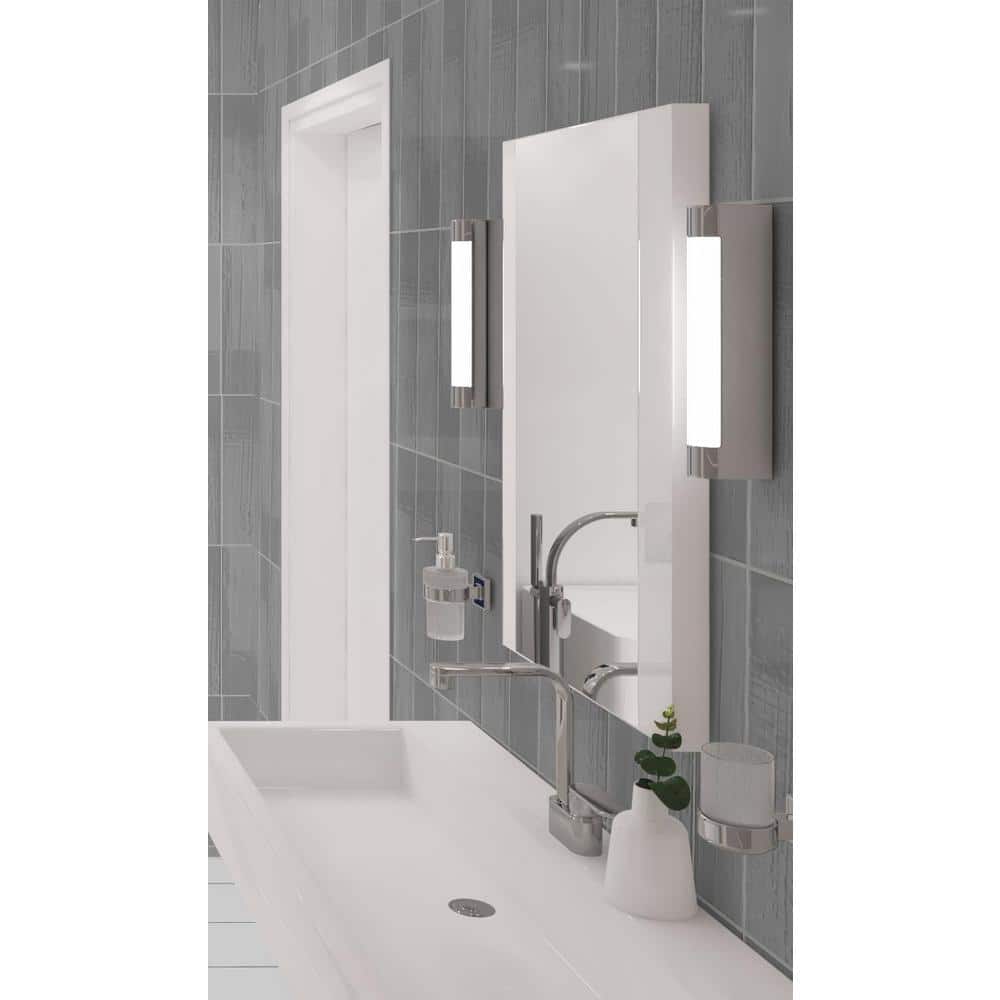 Perfecto Marvelli 4'' x 16'' Gray Ceramic Textured Subway Tile