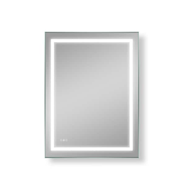 AOPSPS 36 in. W x 48 in. H Large Rectangular Frameless LED Light Wall Bathroom Vanity Mirror in Silver