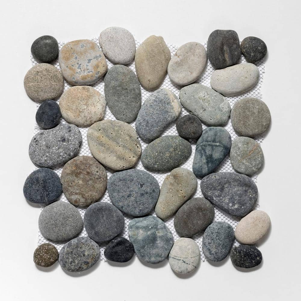 Classic Pebble Gray Blend Natural Stone Mosaic Floor and Wall Tile