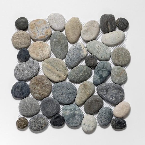 CRUZ BAY STUDIO Classic Pebble Tile River Grey 11-1/4 in. x