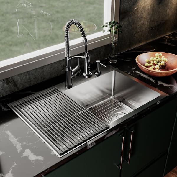 33-in. Drop-In Single Bowl 16 Gauge Stainless Steel Kitchen Sink