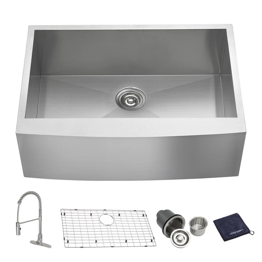 30-Inch Stainless Steel Farmhouse Apron-Front Sink with Pull Down Faucet