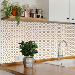 Brown and White SB1 7 in. x 7 in. Vinyl Peel and Stick Tile (24-Tiles, 8.17 sq. ft. / Pack)