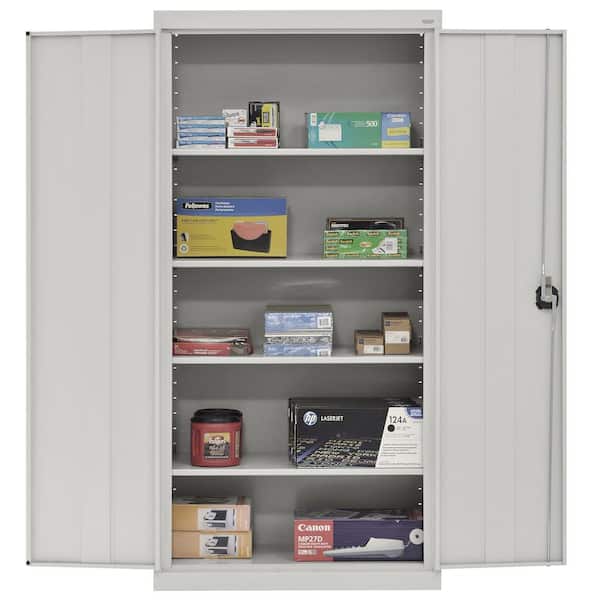 Elite Series 36 in. W x 72 in. H x 18 in. D 22-Gauge 5-Shelf Steel Freestanding Garage Storage Cabinet in Dove Gray