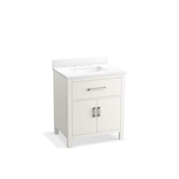 KOHLER Kresla 30.98in. Single Sink Freestanding White Bath Vanity with White Quartz Top Assembled