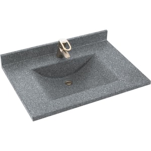 Contour 37 in. W x 22 in. D Solid Surface Vanity Top with Sink in Night Sky