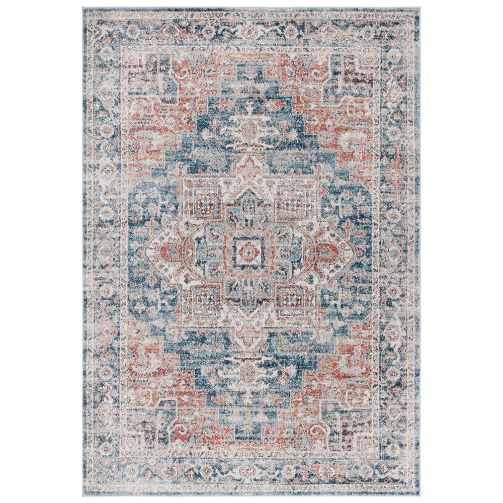 Vintage Tabriz 5 ft. x 8 ft. Blue/Rust Distressed Aztec Medallion Area Rug price history on PriceWatchPro
