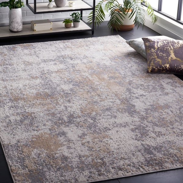 Eternal Gray/Beige 9 ft. x 12 ft. Abstract Area Rug