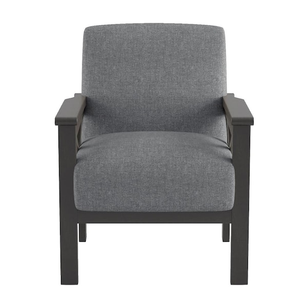 EVERGLADE HOME Savion Gray Textured Upholstery Solid Wood Frame Accent Arm Chair