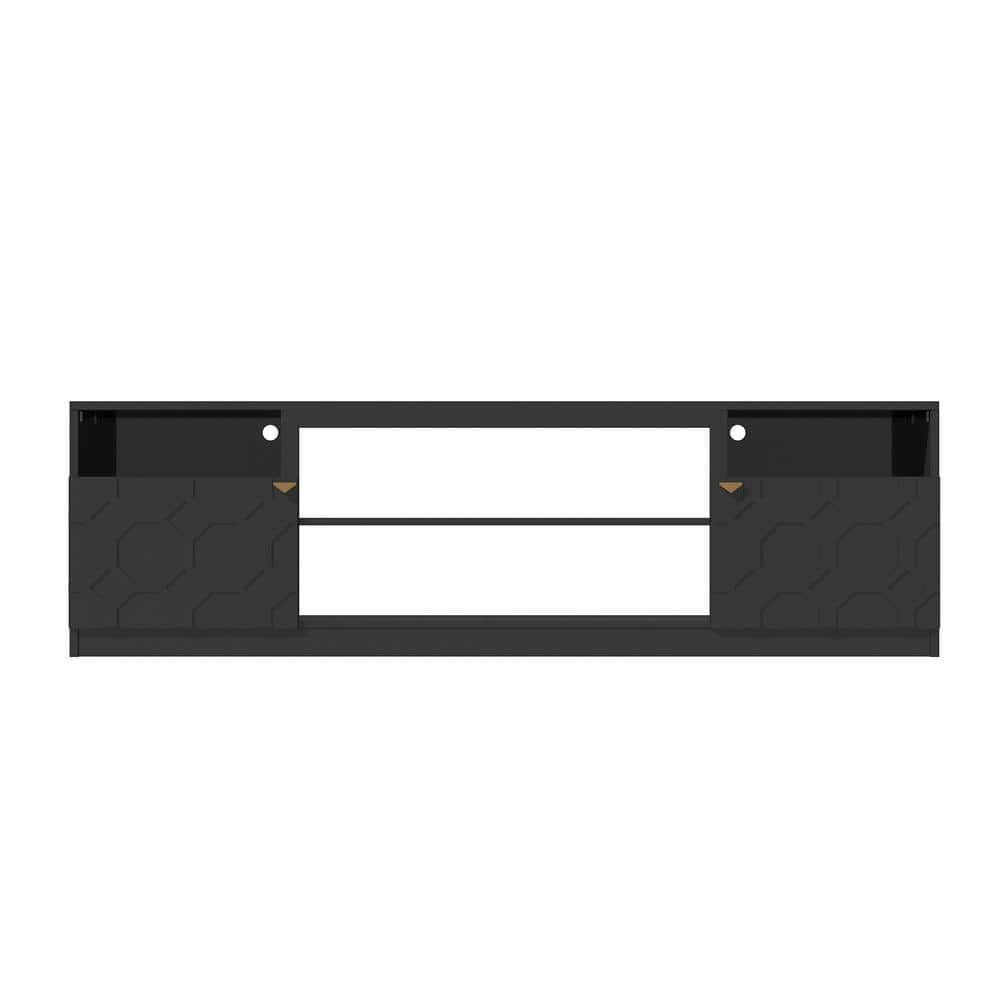 Black TV Stand Fits TVs up to 70 in. to 80 in -  Boyel Living, BLJH-TVB36-BK