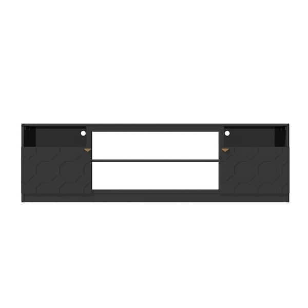 Boyel Living Black TV Stand Fits TVs up to 70 in. to 80 in.
