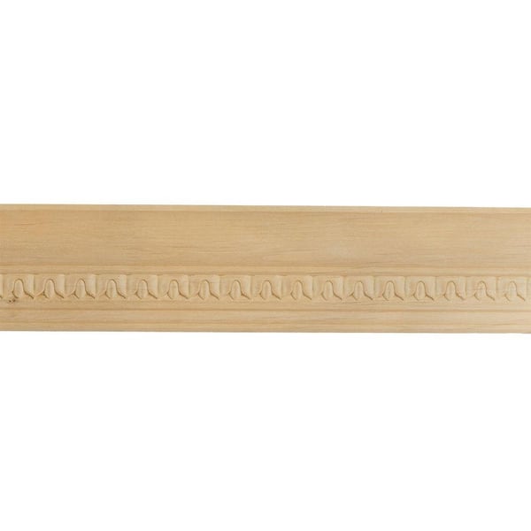 2-1/4 in. x 94-1/2 in. x 2-3/8 in. Unfinished Wood Cherry Lanarkshire Carved Crown Moulding