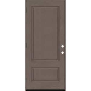 Regency 36 in. x 80 in. 2Panel 3/4-Squaretop RHOS Ashwood Stained Fiberglass Prehung Front Door