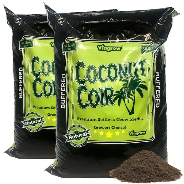 Viagrow 1.5 cu. ft. 50 l/52.8 Qt./13.2 G. Coco Coir Buffered Premium Coconut Growing Medium (2-Pack)
