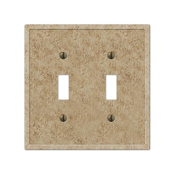 AMERELLE Talia 2 Gang Toggle Resin Wall Plate - Noce
