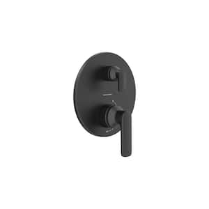 Aspirations 2-Handle Wall Mount Valve Trim in Matte Black (Valve Not Included)