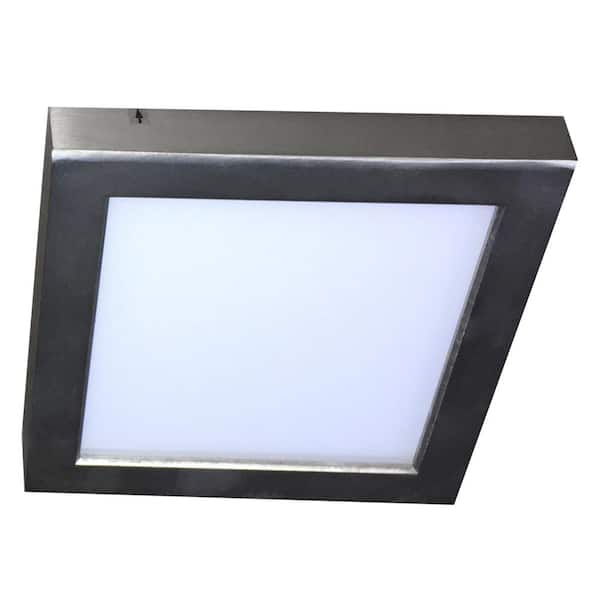 Unbranded Delia 7 in. 14-Watt Nickel LED Flush Mount with No Glass Nickel Shade