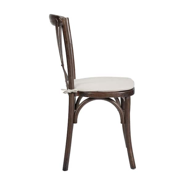 Mahogany Wood Cross Back Chair (Set of 2)