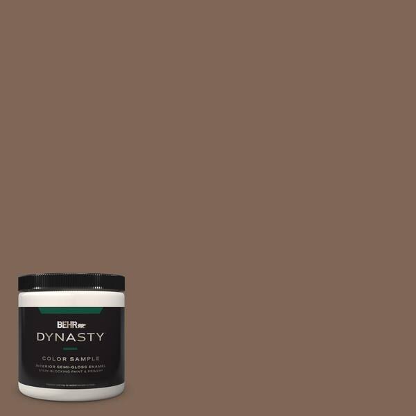 BEHR DYNASTY 8 oz. #HDC-AC-05 Cocoa Shell Semi-Gloss Enamel Stain-Blocking Interior/Exterior Paint & Primer Sample