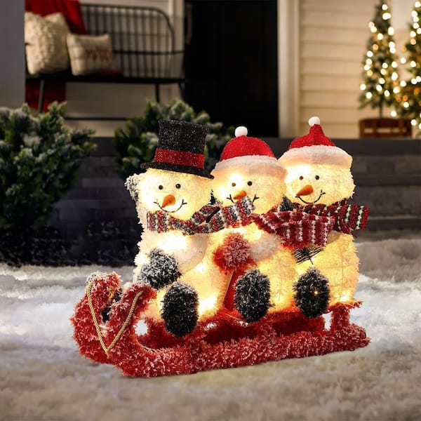 Bonhomme De Neige Peint Sur Roche Par M. Glass - Décoration De Noël 5 Cm