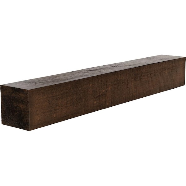 Ekena Millwork 8 in. x 10 in. x 7 ft. Rough Cedar Faux Wood Beam Fireplace Mantel in Premium Aged